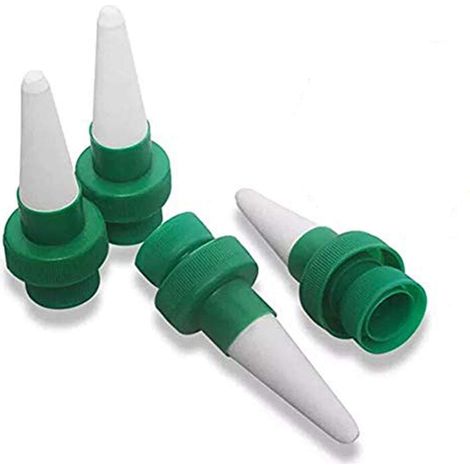 Kit de riego por goteo de 4 piezas, dispositivo de riego automático de plantas de cerámica para vacaciones, para jardín, hogar, interior y exterior (1/5)