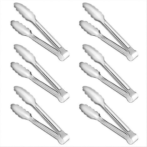 6 Pinces de Service en Acier Inoxydable 304, Lot de 6, 18 cm, Idéales pour Buffet et Cuisine (1/5)