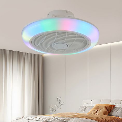 Ventilateur de Plafond 46cm avec LED RGB et Télécommande – Moderne, Dimmable pour Chambre et Salon (1/5)