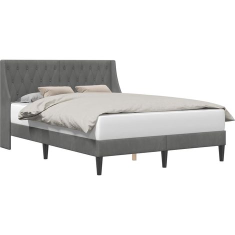 Maison Exclusive - Struttura del letto Grigio scuro 140 x 190 cm Velluto