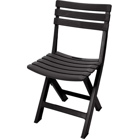 Spetebo – Chaise de jardin pliante en plastique anthracite – Dimensions 80 x 45 cm – Charge maximale 120 kg – Surface d'assise 41,5 x 34,5 cm