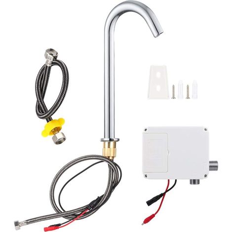1 Robinet Automatique, Acier Inoxydable, Filetage G1/2, Sans Contact, Pour Cuisine