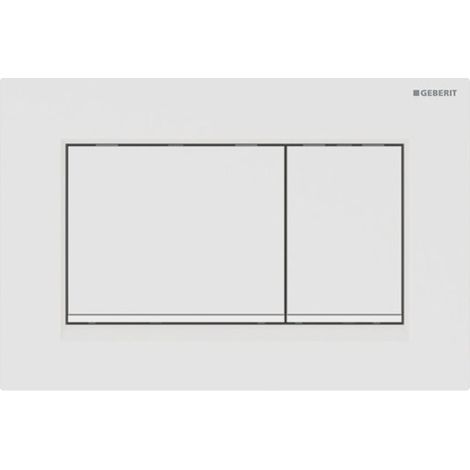 Plaque de commande WC pour rinçage double chasse – Finition blanc mat laqué – Dimensions 246x164x12mm – Compatible Geberit Sigma - Sigma30