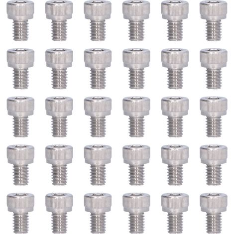Lot de 30 vis M6 en acier inoxydable 304 A2-70 à tête hexagonale creuse, conforme à la norme DIN 912M6x8. (1/5)