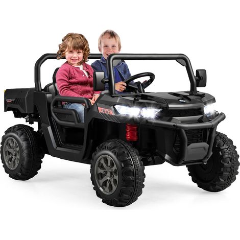 COSTWAY 12V Voiture Électrique Enfant 2 Places avec Télécommande 2,4G & Pelle & Benne, Véhicule Électrique avec Phares LED & Musique, Vitesse 3-8 KM/H, Charge 50kg pour Enfant de 3-8 Ans (1/5)