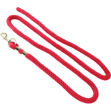 Longe pour cheval de 2 m, anti-casse, antidérapante, avec crochet, rouge. (1/5)