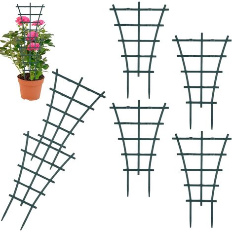 Set aus 6 stapelbaren Rankhilfen für Kletterpflanzen mit wiederverwendbarem Netz.