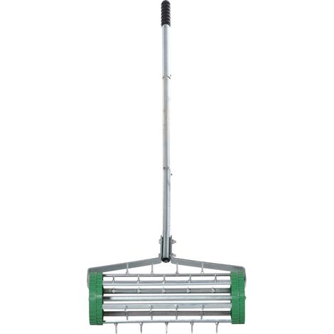 Rasenlüfter mit Walze, Arbeitsbreite 43,5 cm, Zinken 3,5 cm, verstellbarer Stiel (1/5)
