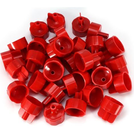 100 pièces de clips. entretoises. sangles et outils pour système de nivellement de carreaux plats en plastique (bouchon rouge) (1/4)