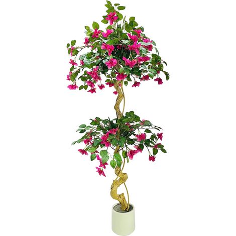Árbol de buganvilla artificial, flores de seda realistas, para uso interior y exterior, 150 cm. (1/2)