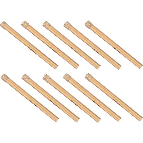 Lot de 10 forets diamantés brasés de 6 mm pour verre, granit, marbre et carrelage. (1/5)