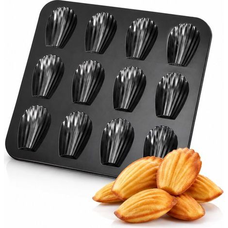 Moule à madeleines – 12 coquilles – Extra épais – Antiadhésif – Cuisson et pâtisserie (1/5)