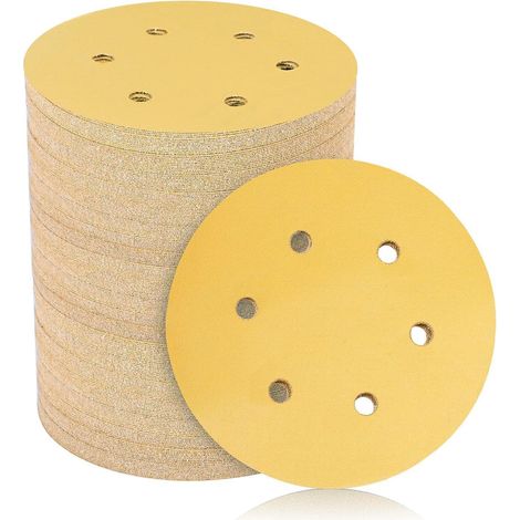 Schleifpapier Klett 150mm 60 Stück 6 Körnungen für Exzenterschleifer (1/5)