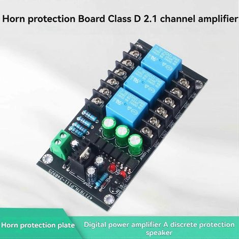 Module de protection par relais pour amplificateur numérique 2 x 300 W avec 2 canaux et protection contre le délai. (1/5)