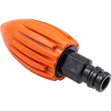 Water Rocket Sewer Cleaning Nozzle, High Pressure Sewer Cleaning Nozzle, Drain Cleaning Nozzle with Quick Connect, Suitable for Garden Hose (Orange) (1/5)