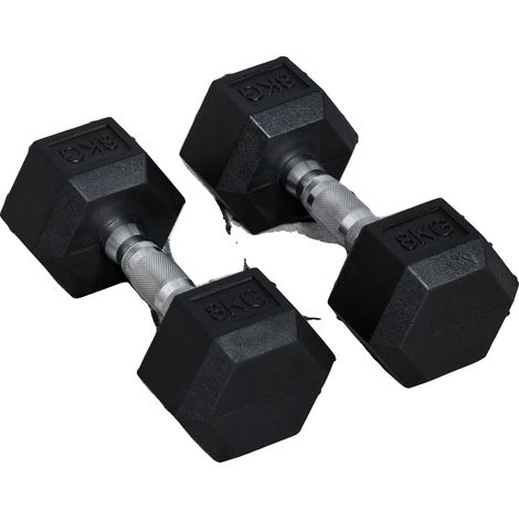 Mancuernas hexagonales, peso total 16 kg, material galvanizado, aptas para hombres, diseño compacto, herramienta de entrenamiento versátil. (1/5)