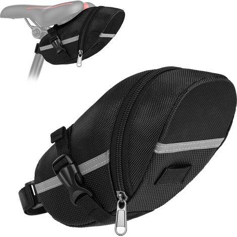 Sacoche Selle Vélo Grande Capacité 2 L avec Bande Réfléchissante Sacoche Arrière Étanche en Tissu 600D pour VTT Vélo Route Vélotaf (1/5)