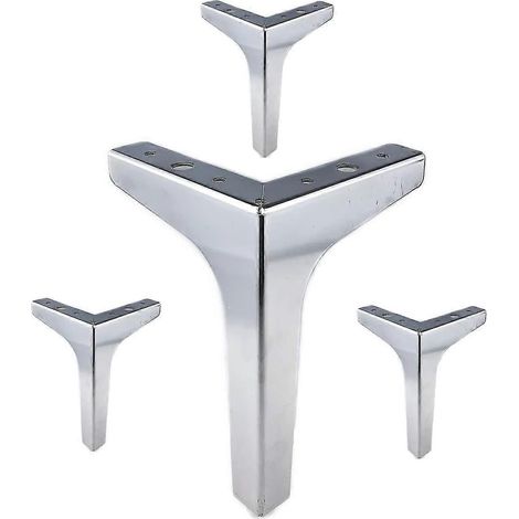 Pieds de meubles de 17 cm, pieds de canapé élégants, pieds de table triangulaires argentés métallisés, adaptés aux tables et aux armoires. (1/5)