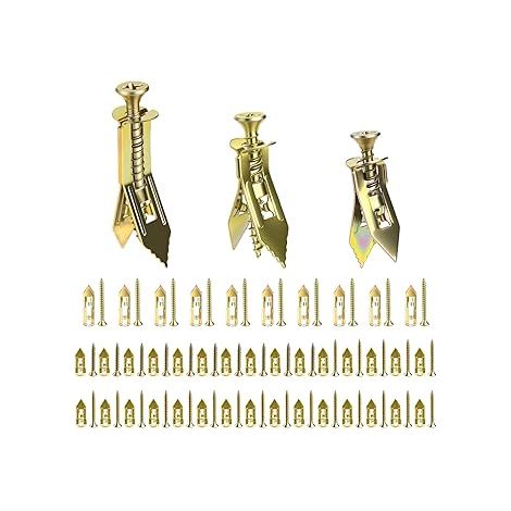 80 Set de Chevilles pour Plaques de Plâtre avec Vis Autoforeuse, Chevilles Autoperceuses en Métal, Cheville Métalliques avec Vis Fixations pour Plaques de Plâtre miroirs tableaux(40+40) (1/5)