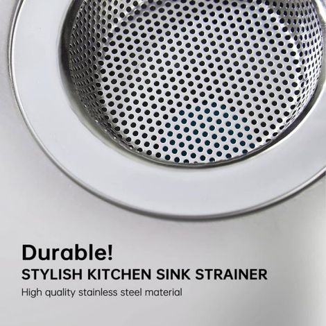 Filtre Évier - Acier Inoxydable - 11,3 cm - Micro-perforation 2 mm - Pour Trous 75 à 95 mm - Cuisine Salle De Bain - 2 Pièces (1/4)
