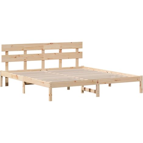 Maison Exclusive - Estructura de cama Marrón 200 x 200 cm Madera (1/5)