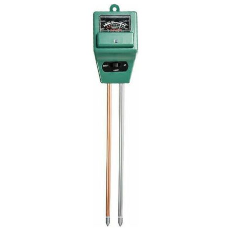 pH-mètre de Sol, testeur d'humidité/lumière/pH du Sol 3-en-1 Kits d'outils de Jardinage pour Le Soin des Plantes, idéal pour Le Jardin, la pelouse, la Ferme (Vert),une pièce, (1/5)