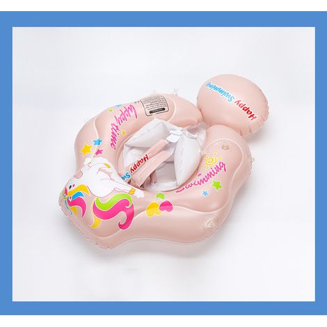 Bouée élégante pour enfants avec airbag surélevé et siège gonflable anti-roulis, rose.