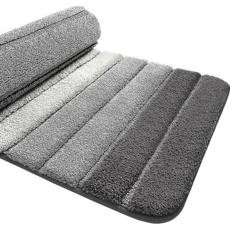 Non-slip Bath Mat, Extra Soft Bathroom Rug, Machine Washable, Water Absorbent, 40 X 60 Cm, Gray (1/4)