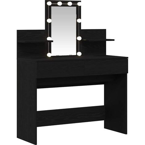 Maison Exclusive - Tavolo da Trucco con cassetto Rovere Nero 100 x 40 x 130 cm