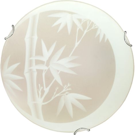Plafonnier Candellux Bamboo verre blanc 40cm E27 chrome (1/2)
