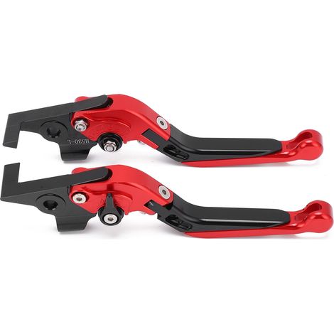 Manette de frein et embrayage moto CNC aluminium ajustable pour YAMAHA TMAX 530 2012‑2019 et TMAX 560 2020‑2021, rouge (20cm, 2 leviers) (1/5)