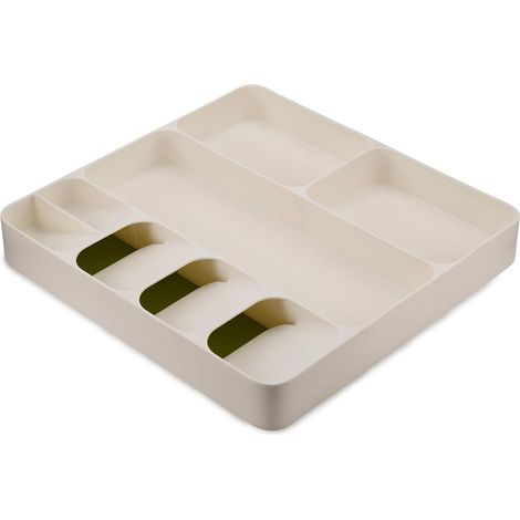 Plateau De Rangement Pour Tiroir De Cuisine - Organiseur Couverts Et Argenterie - 39,6 X 11 X 5,7 Cm - Gris - 1 Pièce (1/5)