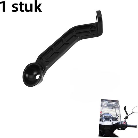 Support de téléphone électrique droit pour voiture avec base fixe, barre de support rétroviseur en alliage d'aluminium renforcé, noir (1/5)
