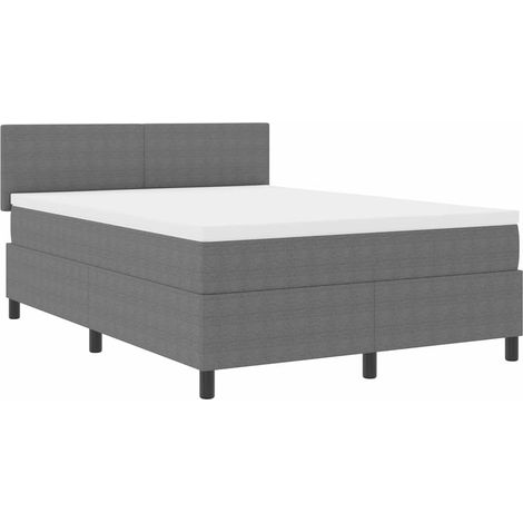 Maison Exclusive - Lit à ressort LED Gris clair et blanc 140 x 200 cm (1/5)