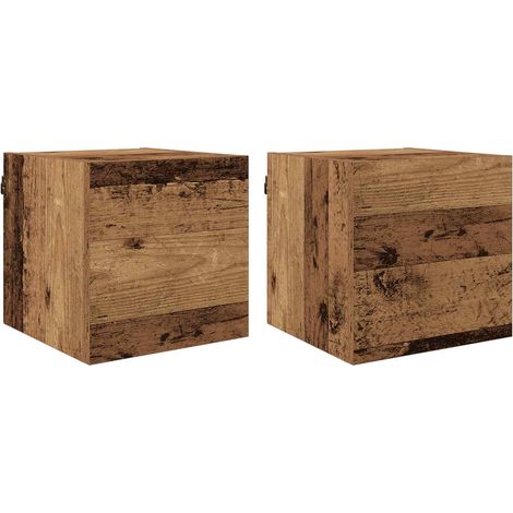Lot de 4 meubles TV design moderne rangement 30,5 x 30 x 30 cm en bois d'ingénierie ancien