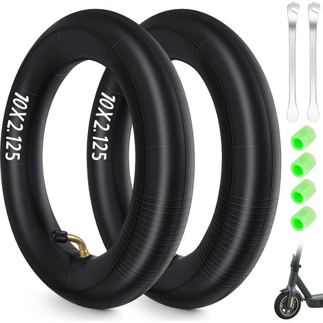 Ainiv Chambre à Air 10 x 2.125 (10 Pouce),2 Pneus à Air Renforcée avec 2 Leviers Scooter Électrique,Double Épaisseur, Valve Renforcé, Pneu Roue Anti-Perforation Avant/Arrière Trottinette Électrique (1/5)