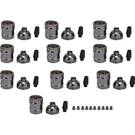Lot de 10 supports de lampe rétro en aluminium – Douilles E26/E27 – Tension 250V, courant 3A – Installation facile pour décoration intérieure (1/5)