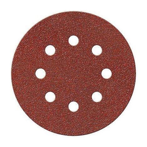 DISCO ABRASIVO FIBRATO VELCRATO 8 FORI IMPERIAL - MM 125X22,2 GRANA 100 CF=PZ  50- 1 confezioni