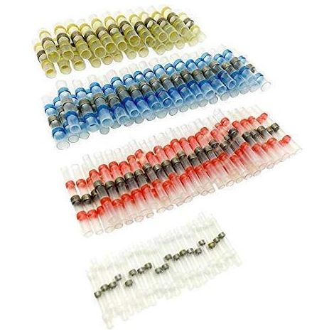 50PCS Joint de Soudure Connecteur de Fil, Sopoby Thermorétractables Souder Bout à Bout Seal Connecteurs Electriques Isolés Etanche Marine Marine Automobile Cuivre (23Red 12Bleu 10Blanc 5Jaunes) (1/5)