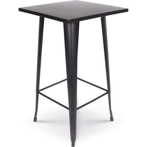 Kosmi – Table de bar mange debout en métal noir mat – 60x60 cm – Style industriel robuste pour petits espaces – Facile à nettoyer (1/4)