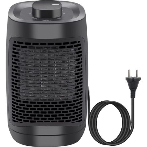 Electric fan heater, 1500 W PTC ceramic fan heater 70 ° oscillating heat, mobile compact thermal fuse heater tip-over protection 3 heating stages cold stage 1 (fan) (1/5)