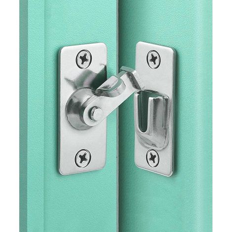 MINI TAILLE 90 degrés Loquet de porte Serrure de porte coulissante Serrure de porte moustiquaire Serrure de poche (1/5)