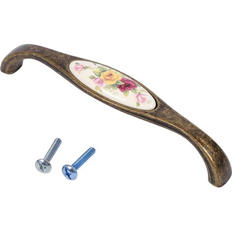 Maniglie rustiche in ceramica color bronzo per porte, armadi e credenze, pomelli per armadietti, tiranti, 3.