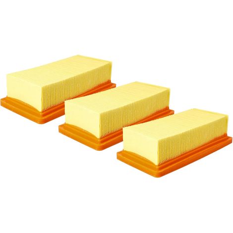 Filiyano-Lot de 3 filtres plissés plats VHBW compatibles avec les aspirateurs Kärcher AD 2, AD 3.200, AD.3000, AD3 et AD2 (batterie incluse) (1/5)