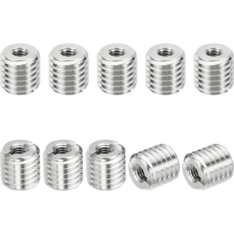 Filetage Adaptateurs Manchon Réduction Écrou Insert Fileté, 10 pcs M101.5 Mâle à M40.7 Femelle Réparation Insérer Écrou Vis Réducteur Conversion Inox Acier Fixation 10mm (1/5)
