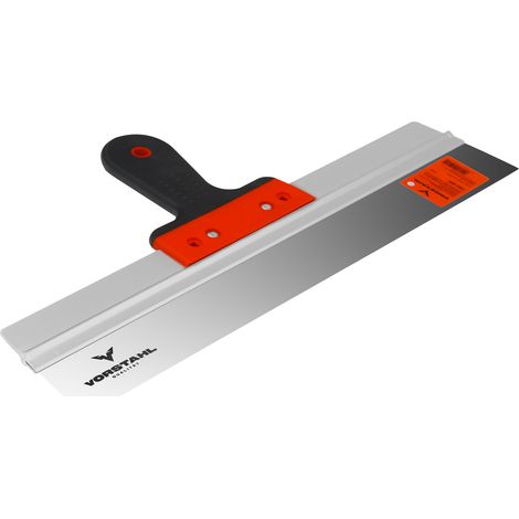 Spatule façade inox, manche lisse, qualité, 45cm, plâtre, colle Vorstahl (1/3)