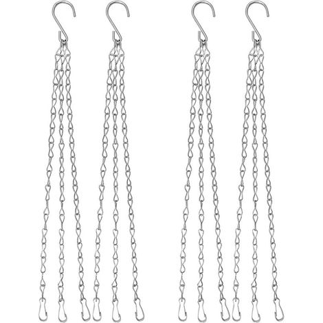 4 pièces Chaînes Accrochantes de Panier de Fleur,Chaîne Accrochante de Pot de Fleur,Chaînes métalliques pour Accrocher,40 cm, pour Pots de Fleurs (1/5)