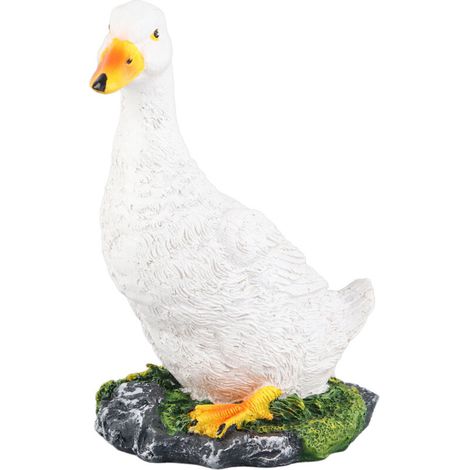 Statue de Canard Blanc pour Jardin Extérieur, Décoration de Paysage et Cour (1/5)