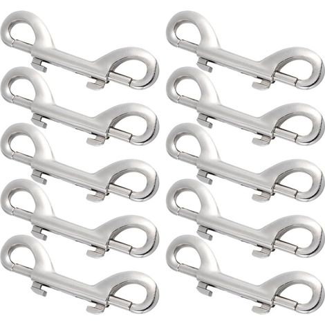 10 mousquetons doubles en zinc de 88 mm pour laisses de (1/5)