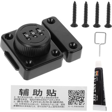 Cadenas à combinaison Mikikit pour armoire et tiroir, couleur noire (1/5)